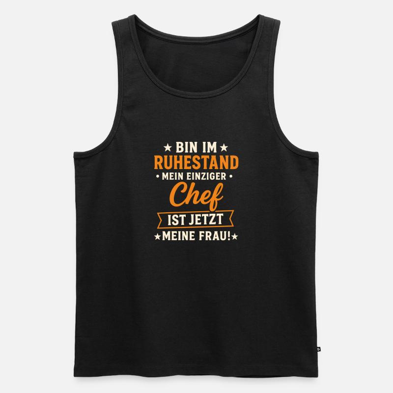 Witziges Ruhestand-Chef-Spruchdesign - Männer Premium Bio Tank Top - Schwarz
