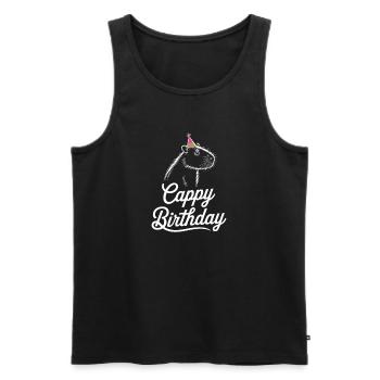 Capybara Anniversaire Cappy Anniversaire Drôle de capy - Débardeur bio Premium Homme - noir - Devant - Michal (187cm)