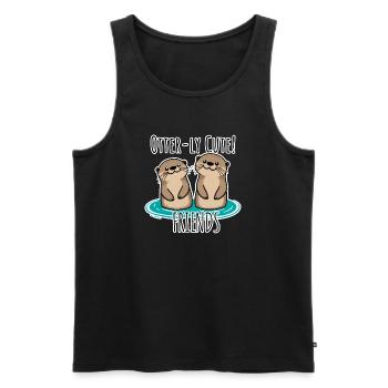 Otterly Cute! Lustiges Freundschafts-Teil für BFF - Männer Premium Bio Tank Top - Schwarz - Vorne - AI Model Male 178 light (178cm)