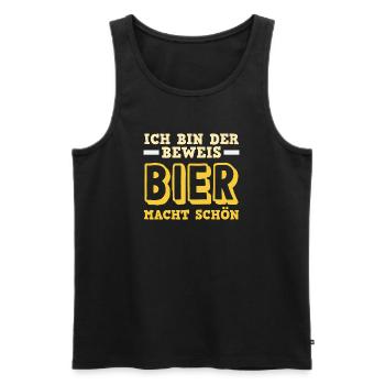 I'm the proof - beer makes you beautiful - Men's Premium Organic Tank Top - black - Front - AI Model Male 178 light (178cm)