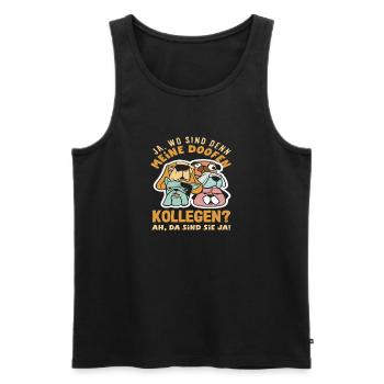Meine doofen Kollegen Da sind sie ja Büro Arbeit - Männer Premium Bio Tank Top - Schwarz - Vorne - AI Model Male 178 light (178cm)