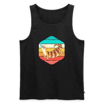 Eidechse - Männer Premium Bio Tank Top - Schwarz - Vorne - Michal (187cm)