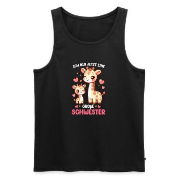 Ich Bin Große Schwester Giraffen Geschwisterkind - Männer Premium Bio Tank Top - Schwarz - Vorne - Michal (187cm)