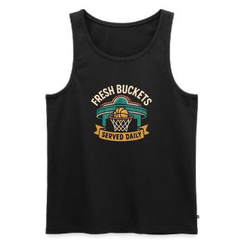 Basketball Spruch Humor Basketballer Geschenkidee - Männer Premium Bio Tank Top - Schwarz - Vorne - Michal (187cm)
