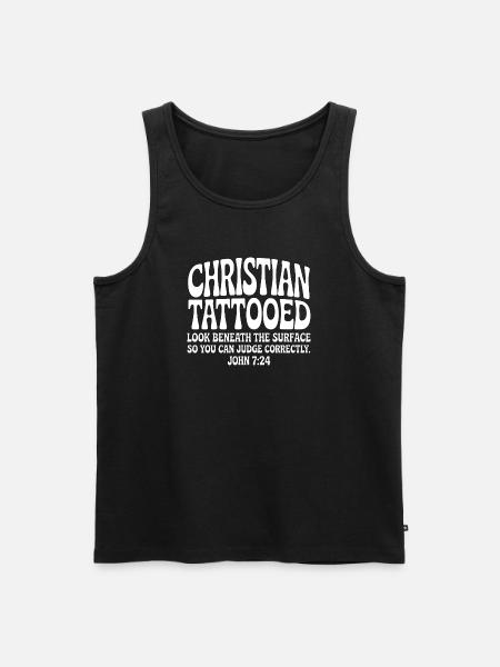 Christian Tattooed Look Beneath Surface - Men's Premium Organic Tank Top - black