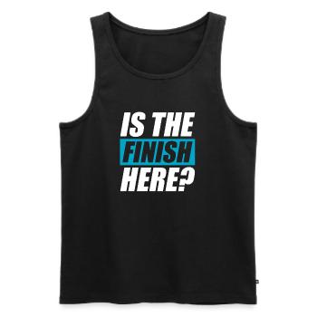 Is the finish here? funny running jogging runner - Men's Premium Organic Tank Top - black - Front - AI Model Male 178 light (178cm)