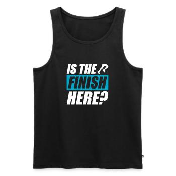 Is the finish here? funny running jogging runner - Men's Premium Organic Tank Top - black - Front - AI Model Male 178 light (178cm)