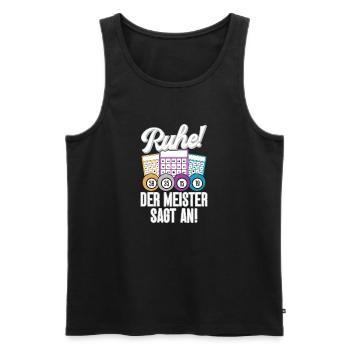 Bingo Player Rest The Master Announces Bingo - Men's Premium Organic Tank Top - black - Front - Michal (187cm)
