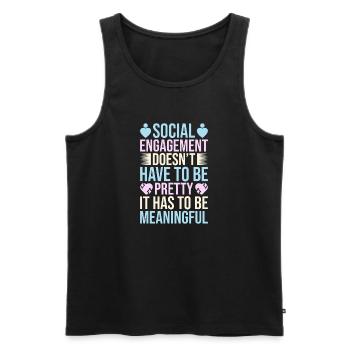Citation d’un travailleur social doit avoir un sens social - Débardeur bio Premium Homme - noir - Devant - Michal (187cm)