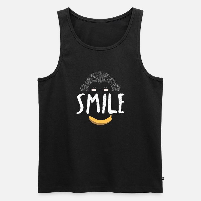 Affenlächeln Monkey Smile - Männer Premium Bio Tank Top - Schwarz