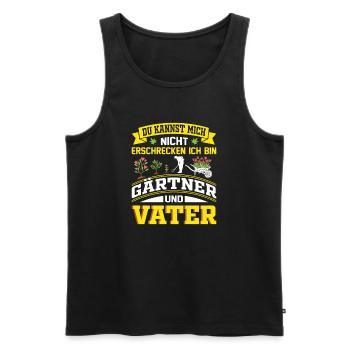 Gardener Saying Gardening Hobby Gardener Father Dad - Men's Premium Organic Tank Top - black - Front - Michal (187cm)