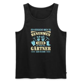Horticulture Gardener Garden Gardening Sayings - Men's Premium Organic Tank Top - black - Front - Michal (187cm)