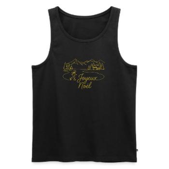 Joyeux Noël Christmas winter landscape - Men's Premium Organic Tank Top - black - Front - AI Model Male 178 light (178cm)