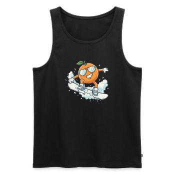 Coole Snowboard Orange mit Sonnenbrille - Männer Premium Bio Tank Top - Schwarz - Vorne - AI Model Male 178 light (178cm)