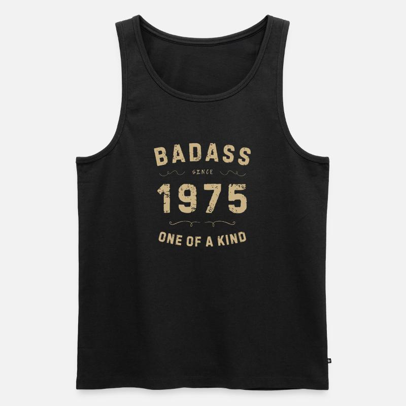 Badass 1975: Einzigartiger Retro-Stil - Männer Premium Bio Tank Top - Schwarz