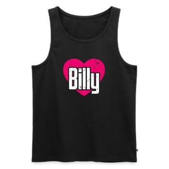 I Love Billy Pink Heart I Love Billy - Men's Premium Organic Tank Top - black - Front - AI Model Male 178 light (178cm)