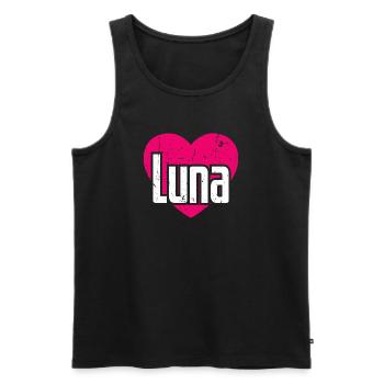 I Love Luna Pink Heart I Love Luna - Men's Premium Organic Tank Top - black - Front - AI Model Male 178 light (178cm)
