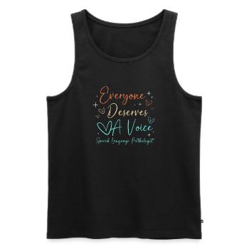 Speech Pathologist SLP Speech Therapist - Men's Premium Organic Tank Top - black - Front - Michal (187cm)