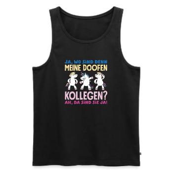 Meine doofen Kollegen Da sind sie ja Büro Arbeit - Männer Premium Bio Tank Top - Schwarz - Vorne - AI Model Male 178 light (178cm)
