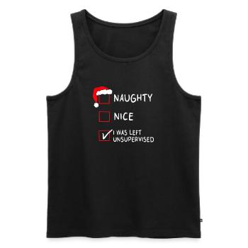 Naughty Nice – I Was Left Unsupervised Christmas - Men's Premium Organic Tank Top - black - Front - AI Model Male 178 light (178cm)