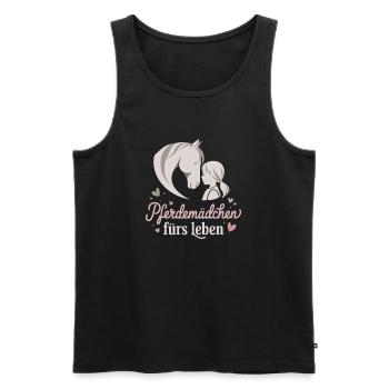 Fille cheval pour la vie Amour du cheval pour la cavalière - Débardeur bio Premium Homme - noir - Devant - Michal (187cm)