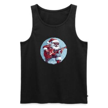 Weihnachtsmann Gitarre - Männer Premium Bio Tank Top - Schwarz - Vorne - Michal (187cm)