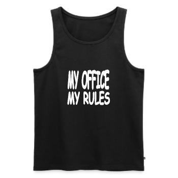 Office - Men's Premium Organic Tank Top - black - Front - Michal (187cm)