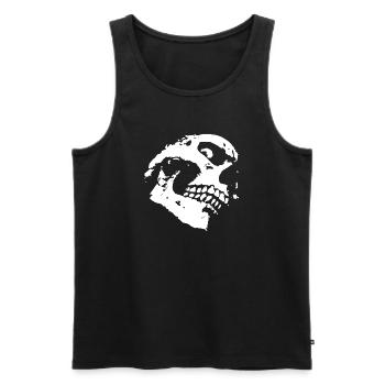 Schädel - Männer Premium Bio Tank Top - Schwarz - Vorne - Michal (187cm)