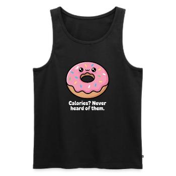 Kicherndes Donut Meme Spruch - Männer Premium Bio Tank Top - Schwarz - Vorne - AI Model Male 178 light (178cm)