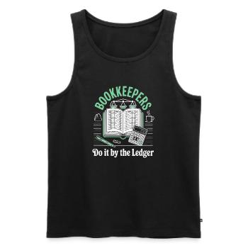 Bookkeeper do it by the ledger - Men's Premium Organic Tank Top - black - Front - AI Model Male 178 light (178cm)