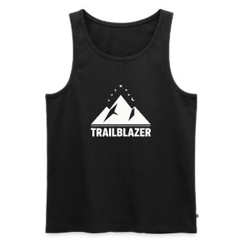 Trailblazer Mountain Night Camping Hiking - Men's Premium Organic Tank Top - black - Front - AI Model Male 178 light (178cm)