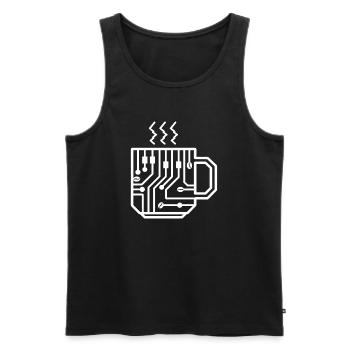 Circuit Mug Glyph Tech Brew - Men's Premium Organic Tank Top - black - Front - AI Model Male 178 light (178cm)