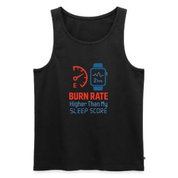 Startup Founder Survivor Burnout Recover - Men's Premium Organic Tank Top - black - Front - AI Model Male 178 light (178cm)