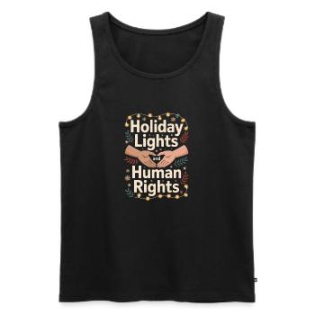 Lumières de Noël et droits de l’homme - Débardeur bio Premium Homme - noir - Devant - Michal (187cm)