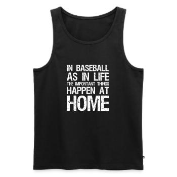 In baseball as in life the important things happen - Männer Premium Bio Tank Top - Schwarz - Vorne - AI Model Male 178 light (178cm)