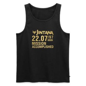 Jintana 22.07.97 Mission Accomplished Udon Birthda - Men's Premium Organic Tank Top - black - Front - AI Model Male 178 light (178cm)