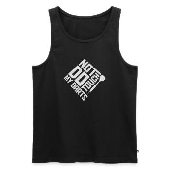 Do Not Touch My Darts Warnung Dartspieler Humor - Männer Premium Bio Tank Top - Schwarz - Vorne - Michal (187cm)