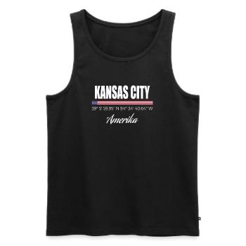 Kansas City - Débardeur bio Premium Homme - noir - Devant - AI Model Male 178 light (178cm)