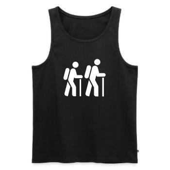 Hiker, Pilgrim, Tourist, Pilgrimage Route - Men's Premium Organic Tank Top - black - Front - AI Model Male 178 light (178cm)