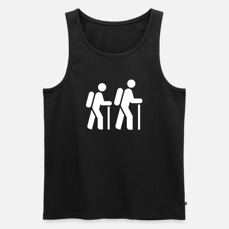Wanderer, Pilger, Tourist, Pilgerweg - Männer Premium Bio Tank Top - Schwarz