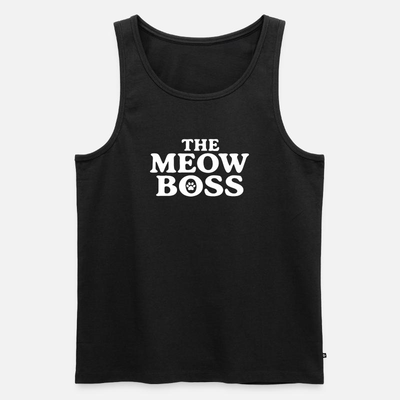 Das Meow Retro-Serifendesign - Männer Premium Bio Tank Top - Schwarz