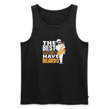The best saxophonists have beards - Men's Premium Organic Tank Top - black - Front - Michal (187cm)