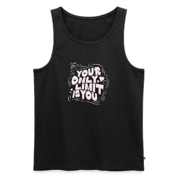 Your Only Limit Is You Motiv Positiver Mindset - Débardeur bio Premium Homme - noir - Devant - Michal (187cm)