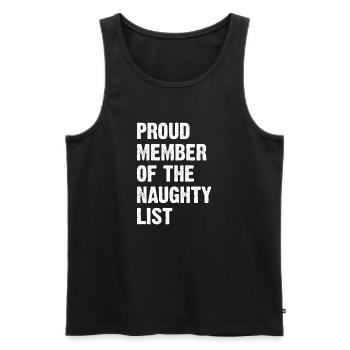 Proud Member Of The Naughty List - Männer Premium Bio Tank Top - Schwarz - Vorne - AI Model Male 178 light (178cm)