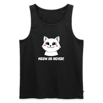Miaou ou jamais chat - Débardeur bio Premium Homme - noir - Devant - Michal (187cm)