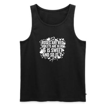 Valentine's Day 6-7 Fun 67 Number Valentine's Day Six - Men's Premium Organic Tank Top - black - Front - AI Model Male 178 light (178cm)