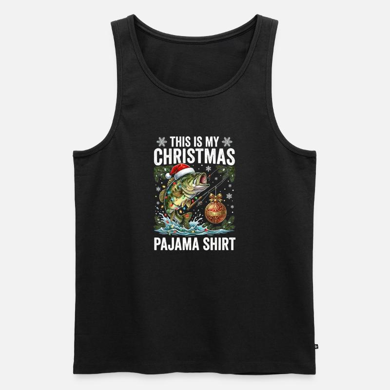 Weihnachtsfisch Pajama Shirt - Männer Premium Bio Tank Top - Schwarz