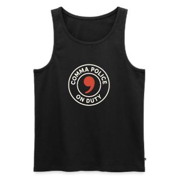 Grammar Oxford Comma Language Rules - Men's Premium Organic Tank Top - black - Front - AI Model Male 178 light (178cm)