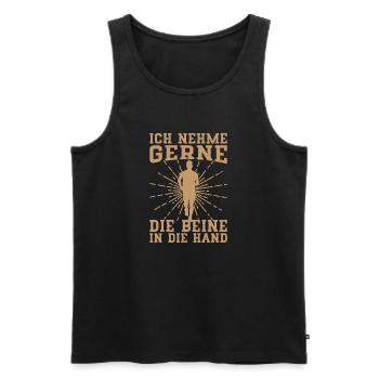 Running Nehme Die Beine In Hand Marathon Runner - Männer Premium Bio Tank Top - Schwarz - Vorne - AI Model Male 178 light (178cm)