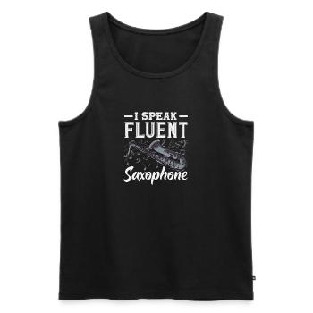 I speak fluently Sax Saxophone Saxophonist - Men's Premium Organic Tank Top - black - Front - Michal (187cm)